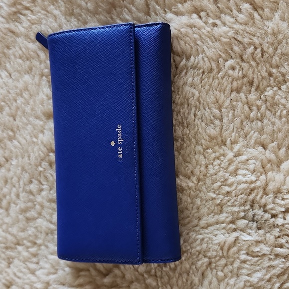 Kate Spade Purple Blue Long Tri-Fold Phone Wallet 💜💙 - Picture 1 of 14